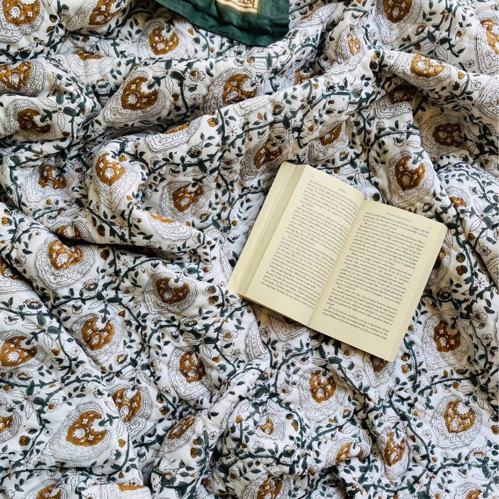 Indian Quilt Handmade Reversible Quilted Blanket